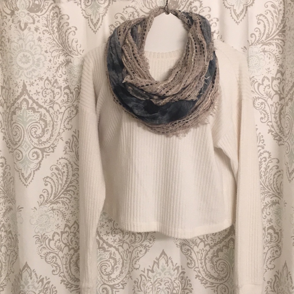 Two-Textured Woven Infinity Scarf